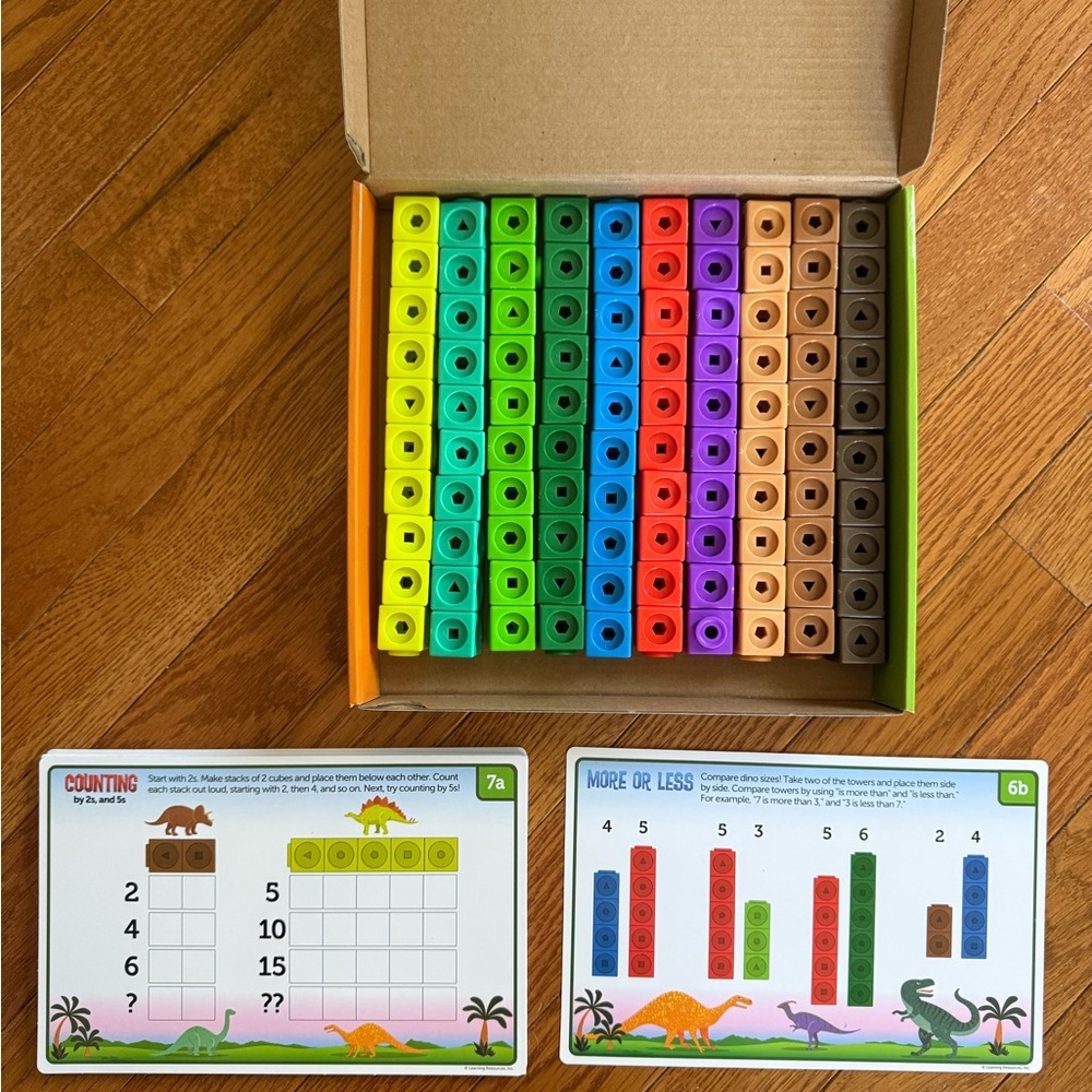 Learning Resources MathLink Cubes Dino Time Set - Picture 3 of 6